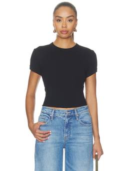 MOTHER - Itty Bitty Women's Solid Crew Neck Cotton T-Shirt Black