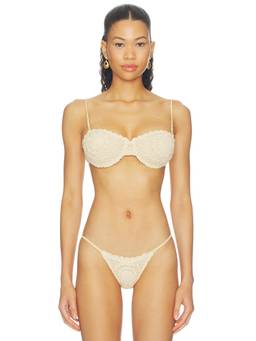 Mirror Palais - Buzious Women's Unpadded Crochet Bikini Top Cream