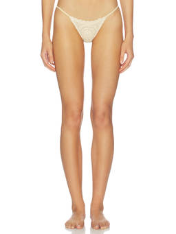 Mirror Palais - Crochet Women's Macrame Pull-On Bikini Bottom Cream