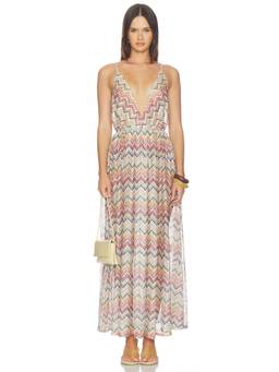Missoni - Long Women's Sheer Mesh Knit Pull On Swim Cover-Up Multi-Color