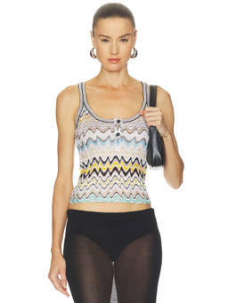 Missoni - Women's Sleeveless Mesh Knit Tank Top Multi-Color