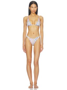 Missoni - Knit Chevron Women's Unpadded Halter Tie Bikini Set Multi-Color