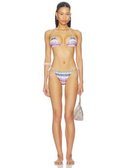 Missoni - Metallic Knit Women's Unpadded Halter Neck Bikini Set Multi-Color