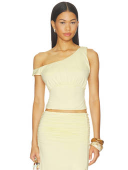 MADISON THE LABEL - x REVOLVE Women's One Shoulder Jersey Crop Top Yellow