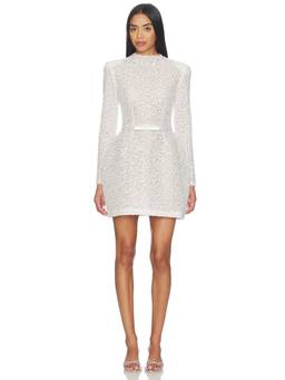 Nadine Merabi - Edie Women's Embellished High Neck Mini Dress White