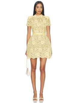 Nadine Merabi - Milly Women's Lace Boned Mini Dress Yellow