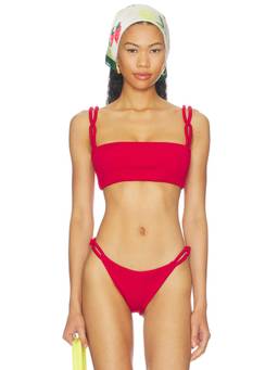 Nau Bikinis - Link Classic Women's Stretch Bandeau Bikini Top Red