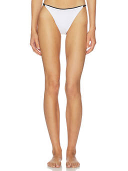 Nau Bikinis - Ipa Women's Contrast Trim Pull-On Bikini Bottom White