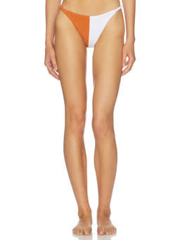 Nau Bikinis - Bahia Women's Colorblock Pull-On Bikini Bottom Clay & White