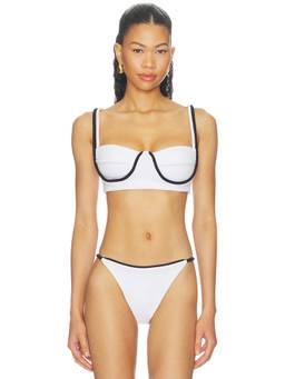 Nau Bikinis - Corda Pin-up Women's Unpadded Back Tie Bikini Top White