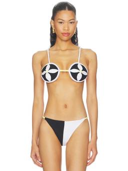 Nau Bikinis - Redondo Flor Women's Unpadded Tie-Up Bikini Top Multi-Color
