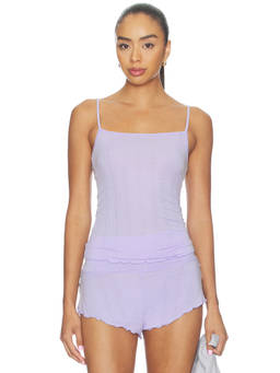 Negative Underwear - Whipped Women's Sheer Ribbed Sleeveless Cami Top Lavender
