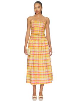 Never Fully Dressed - Check Lola Women's Ruched Strapless Maxi Dress Pink
