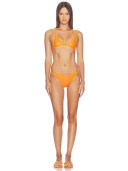 naranja furcado - Splash Matte Bent Women's Padded Bikini Set Orange