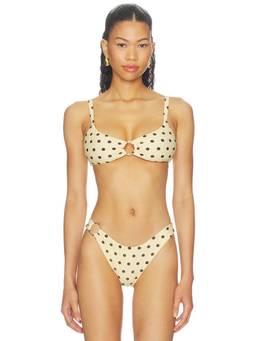 NICHOLAS - Malie Women's Ring Detail Padded Bikini Top Yellow