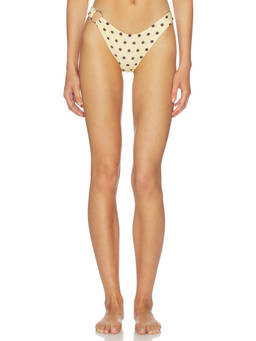 NICHOLAS - Halia Women's Ring Detail High-Cut Bikini Bottom Lemon Polka Dot