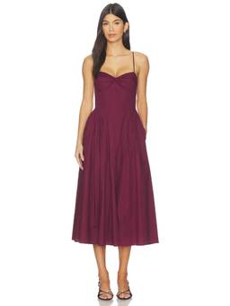 NIA - Destene Women's Sleeveless Shoulder Strap Midi Dress Purple