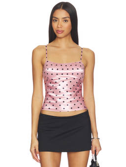 NIA - Avalon Women's Polka Dot Strapless/Tube Crop Top Pink