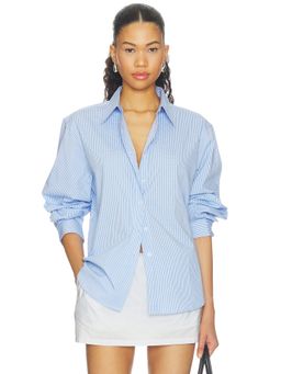 NIIHAI - Collared Women's Gingham Button-Down Shirt Blue