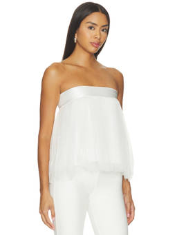 NIIHAI - Tulle Women's Strapless Pull-On Top White