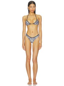 NIIHAI - Metallic Women's Halter Tie-Up Two Piece Bikini Set Multi-Color
