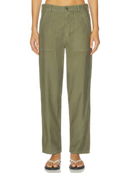 NILI LOTAN - Cotton Women's Straight Fit Utility Cargo Pants Olive
