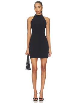 Norma Kamali - Lifestyle Women's Halter Neck Stretch Jersey Mini Dress Black