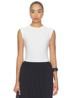 Norma Kamali - x Lifestyle Women's Sheer Sleeveless Jersey Tank Top White
