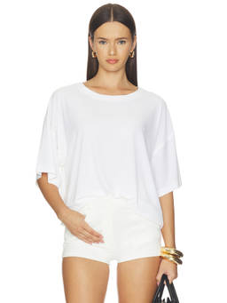 Norma Kamali - Lifestyle Women's Sheer Boxy Short Sleeve Top White