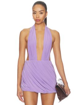 Norma Kamali - Wonderwoman Women's Halter Plunging Neck One Piece Swimsuit Lavender