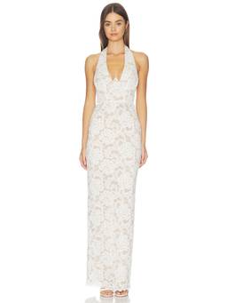 Nookie - Alessia Women's Lace Halter Neck Maxi Gown Ivory