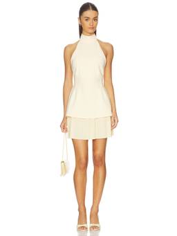 Nookie - Darling Women's Halter Neck Pleated Mini Dress Yellow