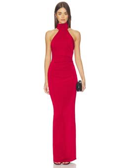 Nookie - Crush Women's Halter Neck Scarf Detail Maxi Gown Red