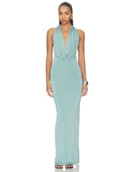 Nookie - Element Women's Halter Neck Ruched Maxi Gown Spearmint