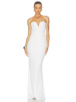 Nookie - Dante Women's Strapless Sequined Corset Maxi Dress Silver