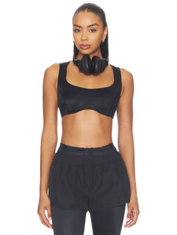 NikeSKIMS - Shine Women's Open Scoop Pull-On Sports Bra Obsidian