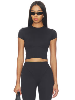 NikeSKIMS - Matte Corset Women's Ribbed Crop Top Obsidian