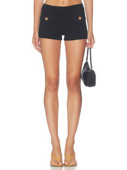 Oddli - Organic Cotton Women's Stretch Pull-On Mini Shorts Black