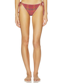 Oddli - Recycled Nylon Women's Side Tie Bikini Bottom Red