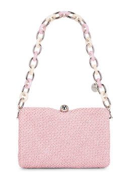 olga berg - Birdie Textural Top Handle Bag Pink