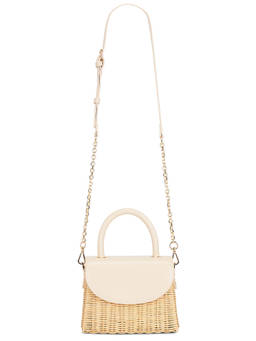 olga berg - Elle Wicker Top Handle Handbag Natural