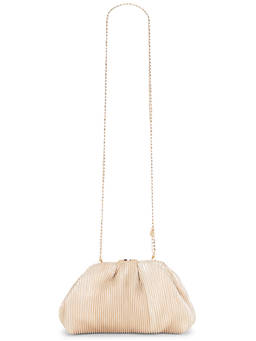 olga berg - Pleated Metallic Clutch Gold