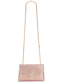 olga berg - Hattie Crystal Embellished Shoulder Bag Peach