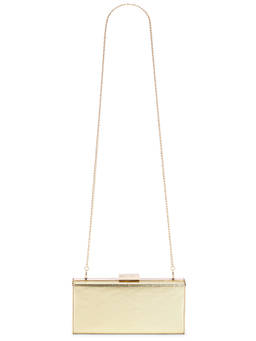 olga berg - Samantha Slimline Faux Leather Clutch Gold