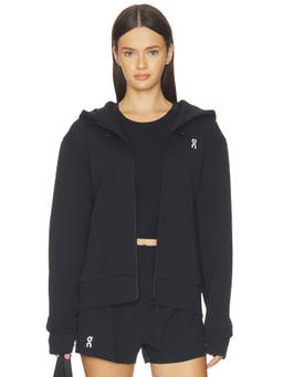 On - Focus Tech Women's Zippered Hooded Zip-Up Hoodie Black