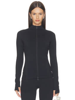 On - Studio Women's Zippered High Neck Light Jacket Black