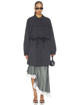 OperaSPORT - Ripstop Women's Snap Button Utility Light Jacket Black