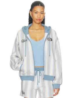 Off Season - Femme Women's Zip-Up Hooded Hoodie Blue