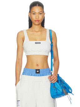 Off Season - Cotton Women's Wirefree Square Neck Sports Bra Grey