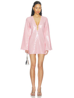 Oseree - Sequins O Gem Women's Rhinestone Hardware Sequin Kaftan Pink